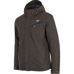 Kurtka narciarska męska KUMN005z - khaki melanż. Brązowe kurtki sportowe męskie 4f, na zimę, s, melanż, z dzianiny, z kapturem. Za 249,99 zł.