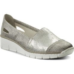 Creepersy damskie: Półbuty RIEKER - 53758-90 Silver/Platinum