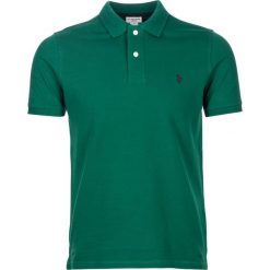 Koszulka polo w kolorze zielonym. Zielone koszulki męskie U.S. Polo Assn., s, z haftami, z bawełny, polo, bez rękawów. W wyprzedaży za 128,95 zł.