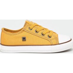 Big Star - Tenisówki dziecięce. Żółte trampki dziewczęce BIG STAR, bez wzorów, z gumy, na sznurówki. Za 89,90 zł.