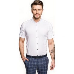 Koszula bexley 2488/4 krótki rękaw custom fit biały. Białe koszule męskie Recman, m, bez wzorów, bez kołnierzyka, z krótkim rękawem. Za 89,99 zł.