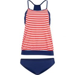 Tankini (2 części) bonprix czerwono-biało-niebieski. Czerwone stroje kąpielowe damskie bonprix, bez wzorów. Za 129,99 zł.