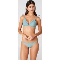 Stroje dwuczęściowe damskie: J&K Swim X NA-KD Góra bikini Triangle Frill – Turquoise