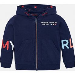 Mayoral - Bluza dziecięca 92-134 cm. Niebieskie bluzy chłopięce marki Mayoral, z nadrukiem, z bawełny, z kapturem. Za 138,90 zł.