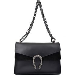 Torebki klasyczne damskie: Skórzana torebka w kolorze czarnym – (S)27,5 x (W)18 x (G)9,5 cm