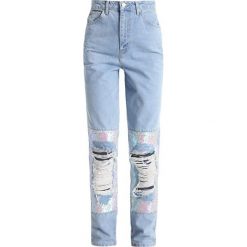 Jeansy damskie: Topshop Tall MOM Jeansy Relaxed Fit mid denim