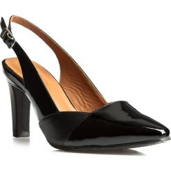 Buty damskie. Czarne czółenka damskie Wittchen, bez wzorów, ze skóry, bez obcasa, na obcasie. W wyprzedaży za 169,91 zł.