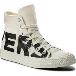 Trampki CONVERSE - Ctas Hi 159533C Natural/Black/Egret. Białe półbuty damskie marki Converse, bez wzorów, z gumy, bez zapięcia. W wyprzedaży za 219,00 zł.