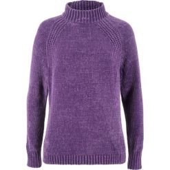Swetry damskie: Sweter z szenili bonprix ciemnofioletowy