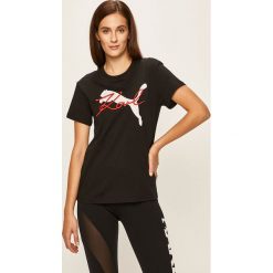 Puma - T-shirt x Karl Lagerfeld. Czerwone bluzki damskie Puma, s, z aplikacjami, z bawełny, z okrągłym kołnierzem. Za 219,90 zł.