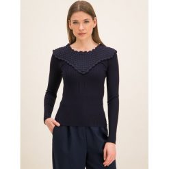 Sweter Sportmax Code 73660496. Niebieskie swetry damskie Sportmax Code, l, bez wzorów, z bawełny, klasyczne, bez rękawów, bez kaptura. W wyprzedaży za 519,00 zł.