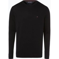 Swetry klasyczne męskie: Tommy Hilfiger – Sweter męski z dodatkiem jedwabiu, czarny