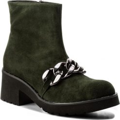 Botki EVA MINGE - Adoncia 2A 17SF1372273EF 862. Zielone botki damskie marki Eva Minge, ze skóry. W wyprzedaży za 269,00 zł.