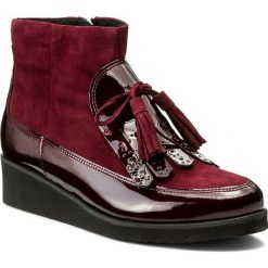 Botki SAGAN - 3006 Bordo Lakier Metalik. Czarne botki damskie skórzane marki Sagan. W wyprzedaży za 259,00 zł.