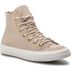 Tenisówki CONVERSE - Ctas Hi 563421C Natural Ivory/Gold/Egret. Brązowe półbuty damskie Converse, bez wzorów, ze skóry, bez zapięcia. W wyprzedaży za 249,00 zł.