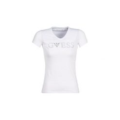 T-shirty z krótkim rękawem Guess VN CRYSTAL. Białe t-shirty damskie Guess, s, bez wzorów, bez kołnierzyka. Za 159,00 zł.