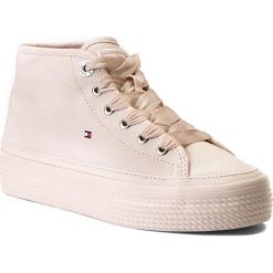 Sneakersy TOMMY HILFIGER - Pastel Mid Flatform Sneaker FW0FW02985 Silver Peony 642. Różowe półbuty damskie TOMMY HILFIGER, z tworzywa sztucznego. W wyprzedaży za 239,00 zł.