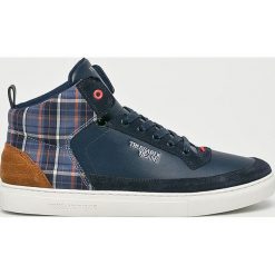 Trussardi Jeans - Buty. Niebieskie buty sportowe męskie Trussardi Jeans, z jeansu, na sznurówki. W wyprzedaży za 399,90 zł.