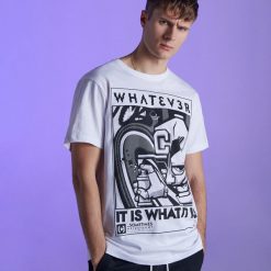 Koszulka z kolekcji Whatever - Biały. Białe koszulki męskie Cropp, s, bez wzorów, bez kołnierzyka, bez rękawów. Za 29,99 zł.