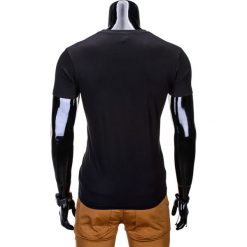 T-SHIRT MĘSKI Z NADRUKIEM S812 - CZARNY. Czarne t-shirty męskie z nadrukiem Ombre Clothing, m. Za 29,00 zł.