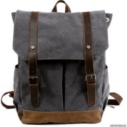 P8 WAX STANFORD UNISEX™ plecak płótno wosk. Czarne plecaki męskie Pakamera, bez wzorów, z bawełny. Za 330,00 zł.