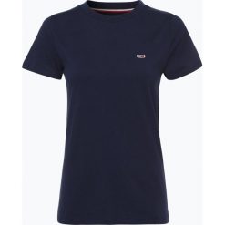 Tommy Jeans - T-shirt damski, niebieski. Niebieskie t-shirty damskie marki Tommy Jeans, xs, z haftami, z bawełny. Za 119,95 zł.