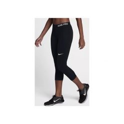 DAMSKIE LEGINSY NIKE PRO 3/4 (S). Legginsy sportowe damskie Nike, s, bez wzorów, z materiału, na fitness i siłownię, dri-fit (nike). Za 139,00 zł.