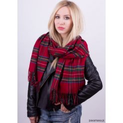 Apaszki damskie: Szalik Damski -25% Czerwony w kratę szkocka