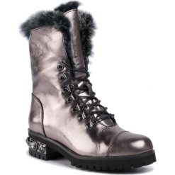 Trapery Eva Minge EM-43-06-000533. Szare buty trekkingowe damskie Eva Minge, bez obcasa, bez zapięcia. W wyprzedaży za 359,00 zł.