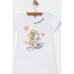OVS - T-shirt dziecięcy X Warner Bros 104-140 cm. Białe bluzki dziewczęce OVS, z nadrukiem, z elastanu, z okrągłym kołnierzem, z krótkim rękawem, krótkie, bez kaptura. Za 59,90 zł.