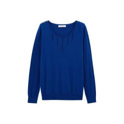 Sweter damski. Szare swetry klasyczne damskie marki Promod, z tkaniny. Za 69,90 zł.