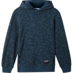 Bluza melanżowa z kapturem bonprix niebieski melanż. Niebieskie bluzy chłopięce bonprix, bez wzorów, bez rękawów, z kapturem. Za 54,99 zł.