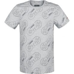 Nintendo SNES Controller T-Shirt odcienie szarego. Szare t-shirty męskie z nadrukiem Nintendo, m, z okrągłym kołnierzem. Za 62,90 zł.