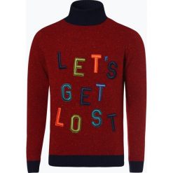 Finshley & Harding London - Sweter męski, czerwony. Czerwone bez kategorii Finshley & Harding London, xl, z aplikacjami, z kontrastowym kołnierzykiem. Za 179,95 zł.