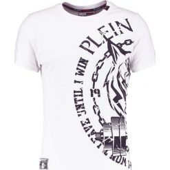 Plein Sport DYSON Tshirt z nadrukiem white. Białe koszulki polo męskie Plein Sport, m, z nadrukiem, z bawełny. W wyprzedaży za 621,75 zł.