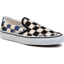Tenisówki VANS - Classic Slip-On VN0A4U38WRT1 (Big Check) Black/Navy. Brązowe półbuty damskie Vans, bez wzorów, z gumy, bez obcasa, na płaskiej podeszwie, bez zapięcia. W wyprzedaży za 239,00 zł.
