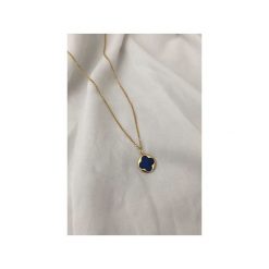 Srebrny pozłacany naszyjnik z lapis lazuli. Żółte naszyjniki damskie Atdiament, z lazurytem, srebrne. Za 149,00 zł.