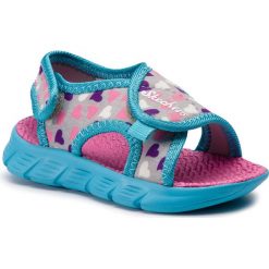 Sandały SKECHERS - Print Asic 86934N/GYMT Gray/Mt. Szare sandały dziewczęce Skechers, z tworzywa sztucznego, bez zapięcia. W wyprzedaży za 119,00 zł.