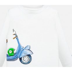 Mayoral - T-shirt dziecięcy 68-98 cm. Białe t-shirty chłopięce Mayoral, z nadrukiem, z dzianiny, bez rękawów. Za 59,90 zł.