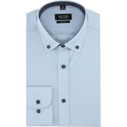 Koszula bexley 2627 długi rękaw slim fit niebieski. Niebieskie koszule męskie marki Recman, m, bez wzorów, bez kołnierzyka, z długim rękawem. Za 129,00 zł.