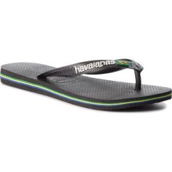 Japonki HAVAIANAS - Brasil Logo 41108501069 Black/Black. Czarne klapki damskie marki Havaianas, z tworzywa sztucznego. W wyprzedaży za 89,00 zł.