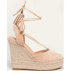 Answear - Espadryle Tulipano. Czarne koturny damskie ANSWEAR, bez obcasa, na obcasie, bez zapięcia. Za 129,90 zł.
