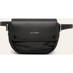 Karl Lagerfeld - Nerka. Czarne nerki damskie KARL LAGERFELD, w paski, ze skóry, bez dodatków. Za 1249,00 zł.
