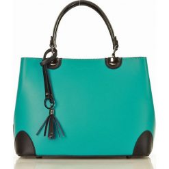 Torebka italian bag kuferek skóra MARCO MAZZINI - zielony szmaragd z czarnym. Czarne kuferki damskie MAZZINI, w paski, ze skóry, eleganckie, bez dodatków. W wyprzedaży za 299,00 zł.