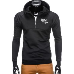 Bluzy męskie: BLUZA MĘSKA Z KAPTUREM B778 – CZARNA