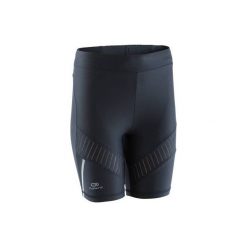 Legginsy do biegania krótkie KIPRUN SUPPORT damskie. Czarne legginsy marki KALENJI, xs, z elastanu. W wyprzedaży za 49,99 zł.