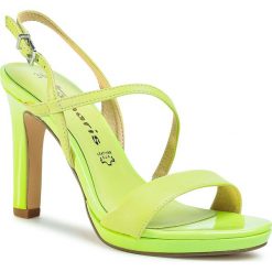 Sandały TAMARIS - 1-28077-34 Lime Neon 739. Zielone klapki damskie Tamaris, bez wzorów, ze skóry ekologicznej, bez obcasa, na obcasie. W wyprzedaży za 159,00 zł.