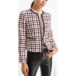 Pudełkowy żakiet w pepitkę. Brązowe marynarki i żakiety damskie Orsay, z dzianiny, eleganckie. Za 179,99 zł.