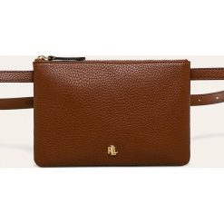 Lauren Ralph Lauren - Nerka. Pomarańczowe nerki damskie Lauren Ralph Lauren, w paski, ze skóry ekologicznej, małe, bez dodatków. W wyprzedaży za 299,90 zł.