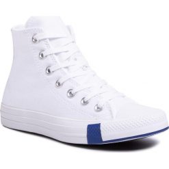 Trampki CONVERSE - Ctas Hi 166735C White/Rush Blue/Ro. Białe półbuty damskie Converse, bez wzorów, z gumy, bez zapięcia. W wyprzedaży za 289,00 zł.